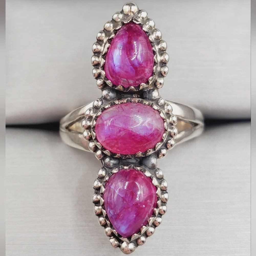 Triple Pink 925 Sterling Silver Ring